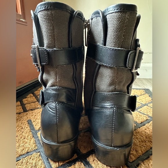 Women's Harley-Davidson motorcycle black leather short boots - Picture 7 of 8